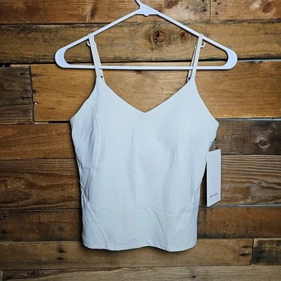 Nuevo con etiquetas Almohadillas de sujetador integradas Lululemon Align longitud cintura Cami C/D 6 marfil claro LIV Foto 1 de 4