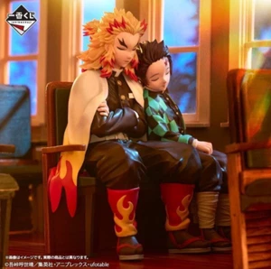 DEMON SLAYER STATUA TANJIRO & KYOJURO BANDAI ICHIBANSHO REVIBLE MOMENT 17CM NEW - Foto 1 di 9