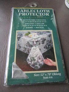 NEW TABLECLOTH PROTECTOR - CLEAR VINYL - 52" X 70" OBLONG - Picture 1 of 2