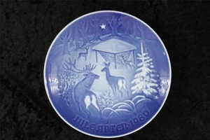 Vintage Christmas in the Woods China Plate Bing Grondahl Copenhagen Denmark 1980 - Picture 1 of 1