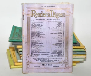 SET of 11 1936 READERS DIGEST MAGAZINES Jan-Nov New Year Message Pres. Roosevelt - Picture 1 of 9