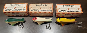 Three (3) "JUMPIN JO" metal floating lures in original boxes - new condition