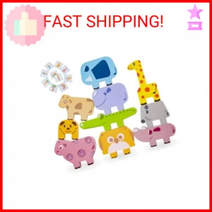 Toddler Toys Wooden Animal Blocks - Sorting & Stacking Montessori Toys for 3 4 Y - Picture 1 of 2