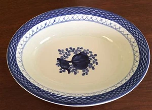 ROYAL COPENHAGEN Tranquebar Blue #11 Small Oval Serving Bowl - Picture 1 of 3