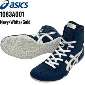 ASICS Wrestling Boxing Shoes 1083A001 EX-EO TWR900 Navy/White/Gold Japan - Picture 1 of 11