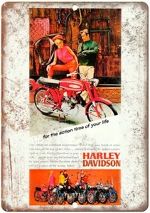 1960s Retro Motorcycle Davidson Motorcycle Print Ad Reproduction Metal Sign F31 - Picture 1 of 2