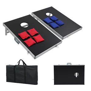 Set gioco Cornhole 3 piedi x 2 piedi tavola cornhole portatile borsa fagioli lancia telaio in alluminio - Foto 1 di 24