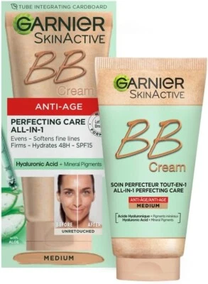 Garnier Anti Age BB Cream, Medium, Tinted Moisturizer  SPF 15 50ml UK - Image 1 of 4