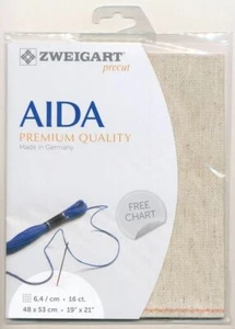 Zweigart Precut Rustico Aida 3321, 16Ct/6.4St 48x53cm Cott/Visc/Lin - Imagen 1 de 1