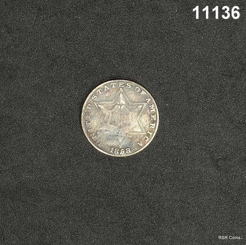 1858 3 CENT SILVER XF BETTER DATE! #11136 Cover