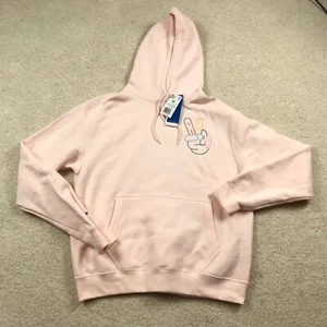 Adidas Originals Peace Sign Hoodie Pullover New Mens Medium Pink HD5263 - Picture 1 of 7