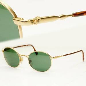 Emporio Armani 1997 Vintage Sunglasses Mens Womens Round Gold Green 059-S 904