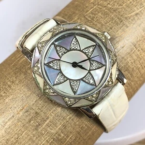Marcel Drucker Women 22-386 White Purple MoP Dial Leather Quartz Watch 6 1/2" - Picture 1 of 15