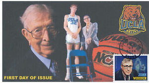 JVC CACHETS-2024 JOHN WOODEN FIRST DAY COVER FDC UCLA BASKETBALL COACH DESIGN #1