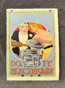 FALLO ELETTRICAMENTE POSTER TIMBRO-COPPIA VERSA SALSA IN PIATTO ELETTRICO SFREGAMENTO - Foto 1 di 2