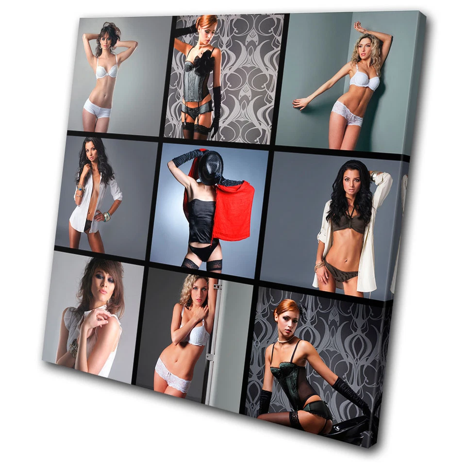 Erotic Sexy Collage  SINGLE CANVAS WALL ART Picture Print VA - Image 1 of 1