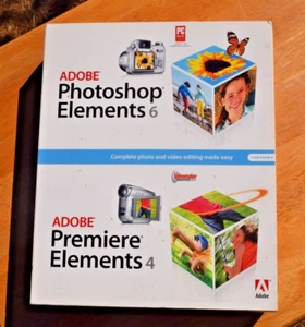 Adobe Photoshop Elements 6 and Premiere Elements 4 - 2 Discs Excellent - Picture 1 of 10