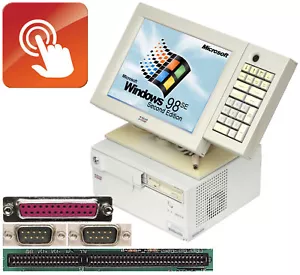Vintage Computer RS-232 Lpt Windows 98 Incl. Monitor 3M Touchscreen Isa PCI W98 - Picture 1 of 3