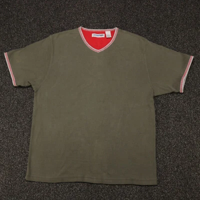 Camiseta De Colección Y2K Cuello en V Cuadrada Pesada Grande Gris Timbre Años 90’s Mall Core Foto 1 de 4