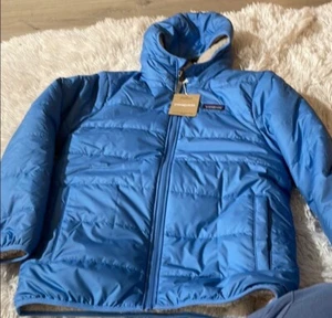 Patagonia Kids Big' Reversible Ready Freddy Hoody Insulated Jacket Blue Sz L(12) - Picture 1 of 3