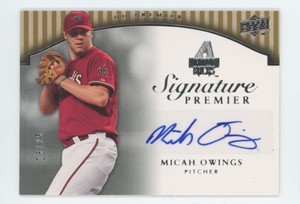 2008 Upper Deck Premier Signature Bronze Micah Owings Auto 18/25 Arizona
