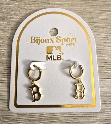 Pendientes de aro Bijoux Sport By Luv Aj MLB Boston Redsox Logo Dije Foto 1 de 2