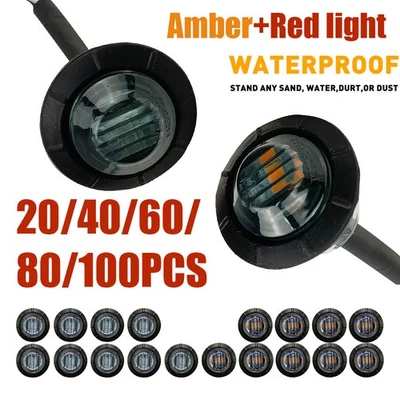 Luz de señalización de luz roja/ámbar con lente ahumada luz de señal de giro para remolque de camión 20-100x Foto 1 de 4