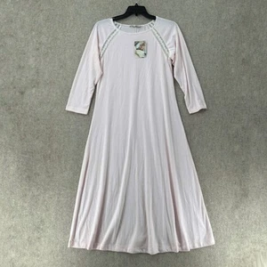 Soft Surroundings Long Nightgown Fleece Flannel Pink Size PS Long Sleeve - Picture 1 of 10