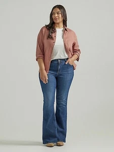 Lee Plus Denim Jeans Women's Size Medium 20 W Legendary Style Flare Mid Rise NWT - Picture 1 of 3