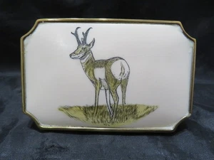 BTS SOLID BRASS BELT BUCKLE DESIGNERS COLLECTION BY DOYLE YANCEY ANTELOPE - Picture 1 of 10
