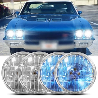 Faros halógenos altos/bajos 4 piezas Fit Buick Skylark 1961-1972 GS 455 5 3/4 5,75" Foto 1 de 4