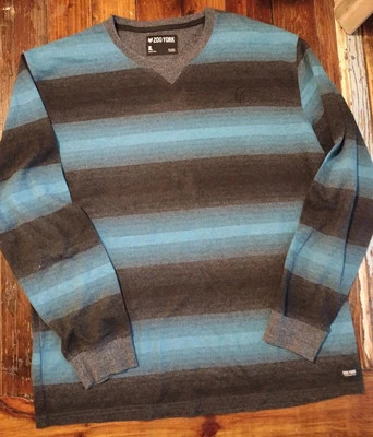 Zoo York Suéter Sudadera Rayas Azul Negro Gris Monopatín Talla XL  Foto 1 de 4