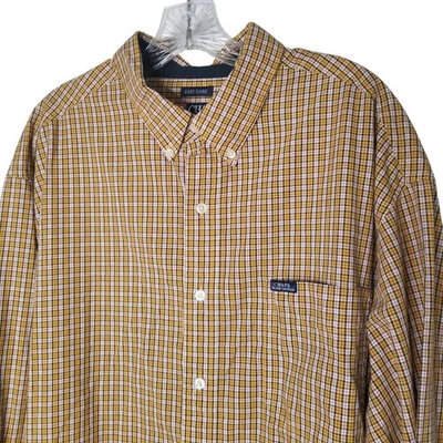 Ralph Lauren Chaps  XL Men's Long Sleeve Button Down Shirt Blue Yellow Plaid - Image 1 of 4