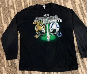 2010 Super Bowl XLIV Indianapolis Colts New Orleans Saints NFL T-Shirt Size XL - Picture 1 of 4