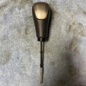 2004-2007 VOLVO S60 R SERIES LEATHER SHIFT KNOB BRUSHED METAL/GRAPHITE GRAY OEM - Picture 1 of 6