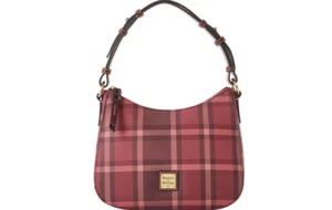 Dooney & Bourke Graham Coated Cotton Small Kiley Hobo Handbag - Red Plaid - Picture 1 of 9