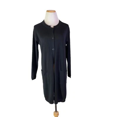 Cárdigan suéter bolsillos J. Jill talla PS negro con botones delanteros Foto 1 de 4