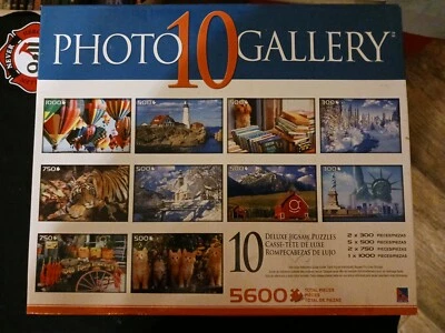Sure-Lox Photo Gallery Box Set Of 10 Deluxe Jigsaw Puzzles 5600 Pieces New - Image 1 of 4