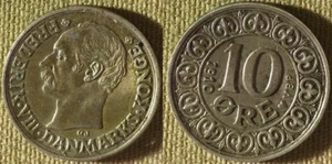 Denmark : 1910(h) 10 Ore AU #807 IR9782 - Picture 1 of 1