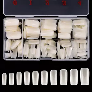 Krofaue Square Nails Tips 500 Pcs False Acrylic Fingernails Fake Full Cover - Picture 1 of 7