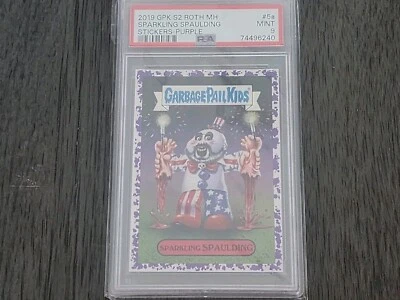Garbage Pail Kids 2019 ROTH Sparkling Spaulding/Captain Spaulding Purple PSA 9  - Image 1 of 2