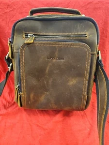 Jack&Chris Leather Messenger Bag for Men Man Purse Crossbody Bags for Work - Picture 1 of 4