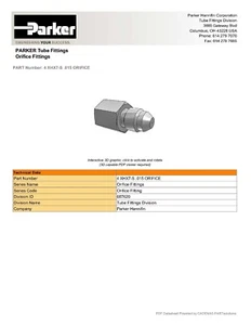 ACCESORIO DE ORIFICIO PARKER 4XHX7-S-.015 Orificio compacto y rentable de Parker - Imagen 1 de 2