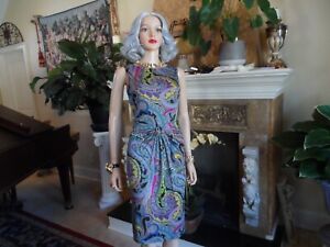 Etro Multi Color Paisley Print Front Ruched Sheath Dress Size S