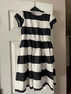 Gymboree Girls Black and White Striped Dress Size 12 New - Image 1 of 4
