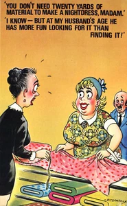 Husband More Fun Looking than Find Bamforth Postcard Comic #81 Fitzpatrick - Picture 1 of 2