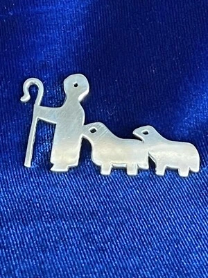 Broche prendedor James Avery pastor y oveja esterlina vintage retirado Foto 1 de 4