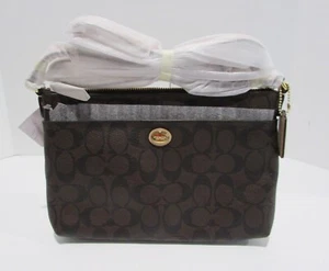 Coach Peyton Signature Swingpack East West Brown F51366 Crossbody Bag NWT - Picture 1 of 6