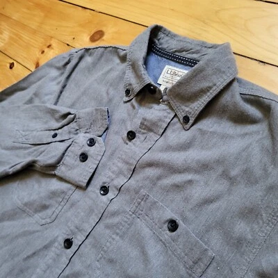 LL Bean Rangeley Flannel Shirt Button Down Mens Small Gray Outdoor Gorpcore Dad - Image 1 of 4