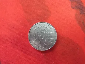 Canada 5 Cents 1926 Far 6 KEY DATE VG/F Coin Rare - Picture 1 of 8